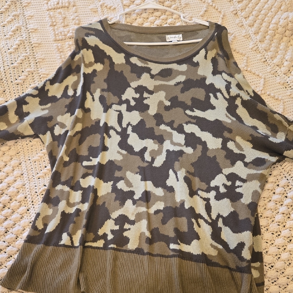 Camouflage Knit Top